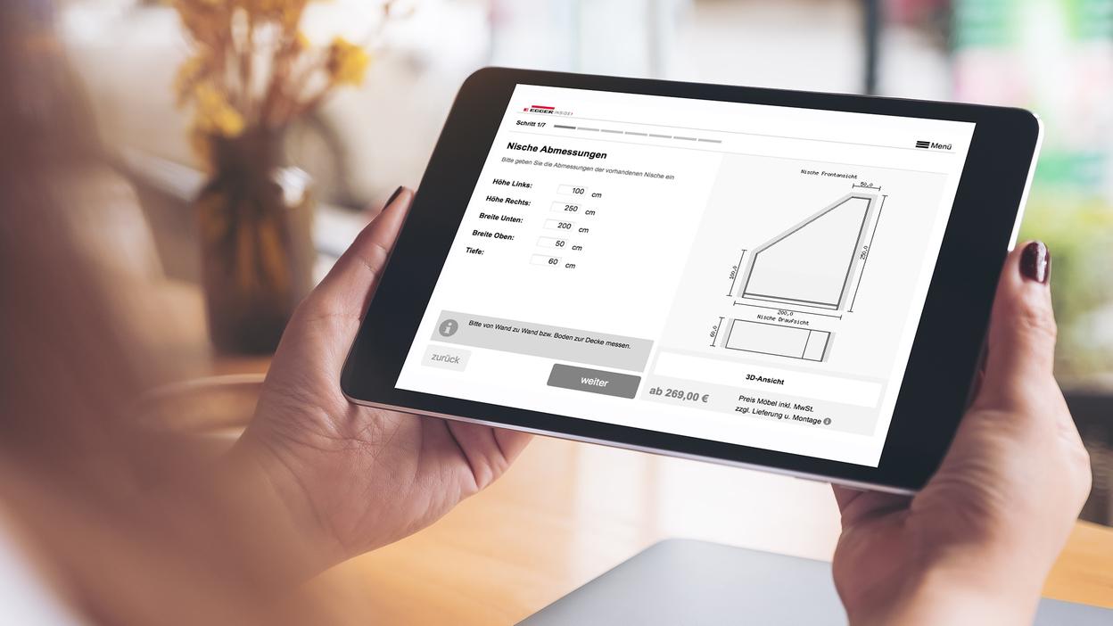 Tischler Möbelplaner auf dem IPad - Individuelle Maße